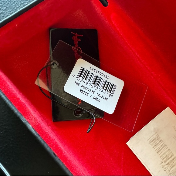 Adam Selman x Le Specs The Fugitive White & Gold Cateye Sunglasses - Picture 8 of 11